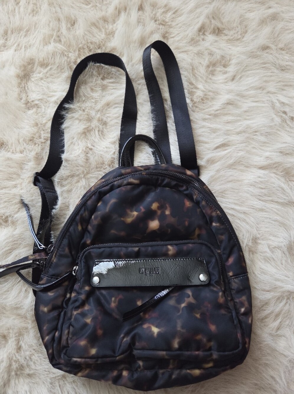 MZ Wallace Tortoiseshell Print Backpack in Black and Brown